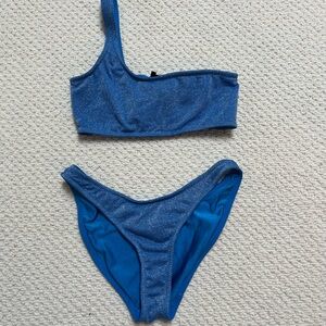 TRIANGL Blue One-Shoulder Bikini Set